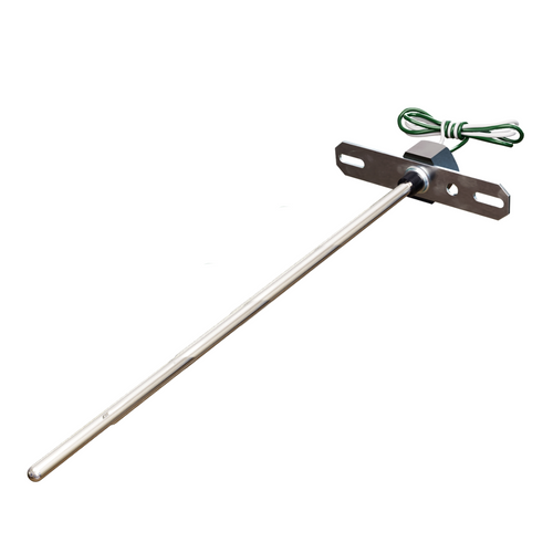 ACI A/100-2W-DO-18" : Duct Temperature Sensor, 100 Ohm Platinum RTD (Two Wires), 18" Duct Probe, Flange Mount, Made in USA