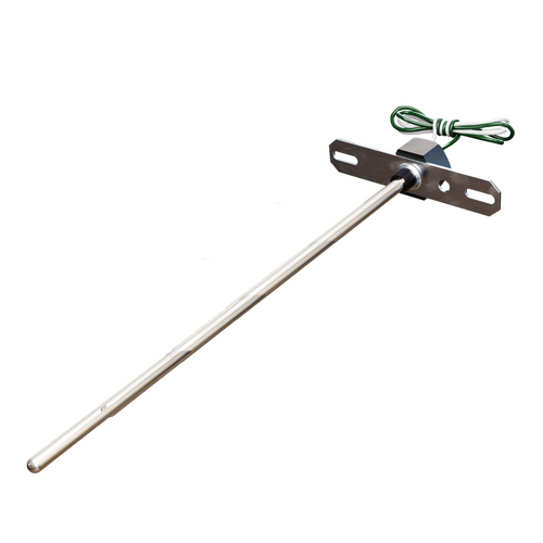 ACI A/100-3W-DO-12" : Duct Temperature Sensor, 100 Ohm Platinum RTD (Three Wires), 12" Duct Probe, Flange Mount, Made in USA