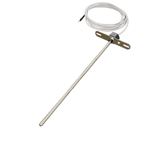 ACI A/1K-2W-DO-18"-10'CL2P : Duct Temperature Sensor, 1K Ohm Platinum RTD (Two Wires), 18" Duct Probe, Flange Mount, 10 ft (3.05m), 2 Conductor Plenum Rated Cable, Made in USA