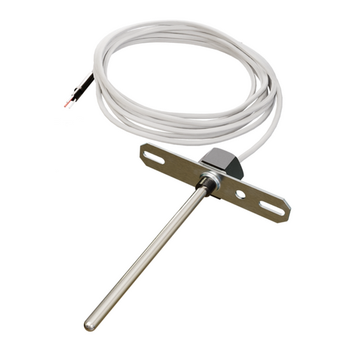 ACI A/1K-3W-DO-4"-20'CL2P : Duct Temperature Sensor, 1K Ohm Platinum RTD (Three Wires), 4" Duct Probe, Flange Mount, 20 ft (6.10m), 2 Conductor Plenum Rated Cable, Made in USA