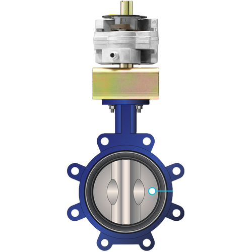 Siemens B205UO-GIB131.3U : 2-Way 5" Inch Butterfly Valve, Under Cut, Cv 1376, Close-off Pressure 50 psid, Normally Open, Non-Spring Return Actuator, 24VAC/DC, Floating Point Control Signal,