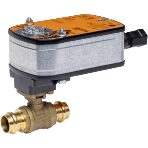 Belimo B2075PW-P PF+LF24-3 US : 2-Way 3/4" Lead Free Potable Water Valve, Press Fit, Fluid temperature -4.0 to 212¡F + Fail-Safe Valve Actuator, 24VAC/DC, On/Off, Floating Point Control Signal