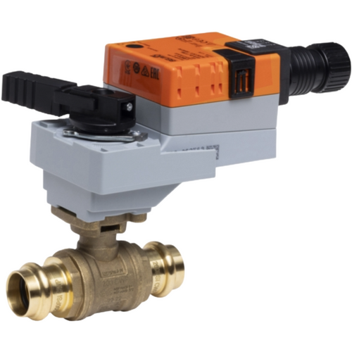 Belimo B2075PW-P PF+LRX24-3 : 2-Way 3/4" Lead Free Potable Water Valve, Press Fit, Fluid temperature -4.0 to 212¡F + Non-Spring Actuator, 24VAC/DC, On/Off, Floating Point Control Signal