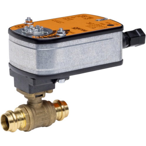 Belimo B2100PW-Q PF+LF24-3 US : 2-Way 1" Lead Free Potable Water Valve, Press Fit, Fluid temperature -4.0 to 212¡F + Fail-Safe Valve Actuator, 24VAC/DC, On/Off, Floating Point Control Signal