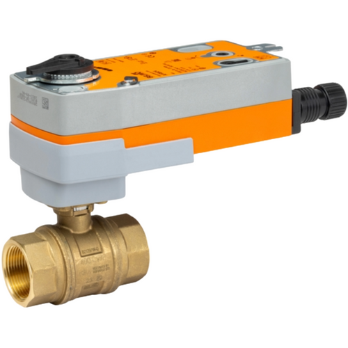 Belimo B2125PW-Q+AFRBUP : 2-Way 1-1/4" Lead Free Potable Water Valve, Internal Thread NPT, Fluid temperature -4.0 to 212¡F + Fail-Safe Valve Actuator, "UP" - Universal Power : 24 to 240 VAC / 24 to 125 VDC, On/Off Control Signal