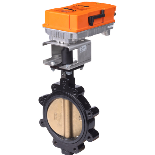 Belimo EXT-LD14108BE1AX+PRXUP-3-T : 2-Way 8" Potable Water Butterfly Valve, Cv Rating 3136, Non-Spring Return Actuator, 24 to 240 VAC / 24 to 125 VDC, On/Off, Floating 3-Point Control Signal, Terminal Strip, (2) SPDT 3A @250V Aux Switch