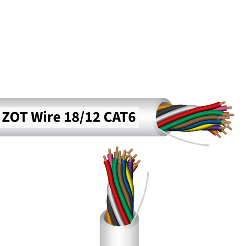 ZOT Wire ZW6928 : 18 AWG 12 Conductor Bare Copper, Non-Shielded Plenum,, UL Listed C(UL)US CMP, White Jacket, 1000 Ft. Reel, Made in USA