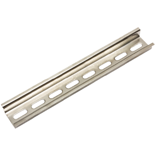 IMO DINRAIL1MG-SLOT : Din Rail, 35mm Galvanised Steel, Slotted, 1 Metre Length