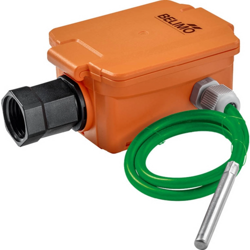 Belimo 22CT-52H : Active 2" Bullet Probe Temperature Transmitter, 0–5V or 0–10V (jumper-selectable), 24 VAC/VDC, 8 Selectable Ranges, 6.5 ft Plenum-Rated Cable, NEMA 4X / IP65, 5-Year Warranty