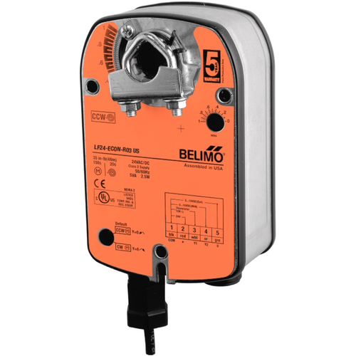 Belimo LF24-ECON-R03 US : Fail-Safe Damper Actuator, 35 in-lb Torque, 24VAC/DC, 3 k½ NTC, Modulating, 5-Year Warranty