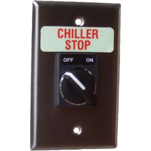 Pilla WPSP2SL Chiller Stop : Wall Plate Operator Station, Two Position Selector Switch, Momentary Both Positions, Short Lever, "Chiller Stop", NEMA 1 (Indoor) Rated, Fits 1-3 Contact Blocks, UL Listed