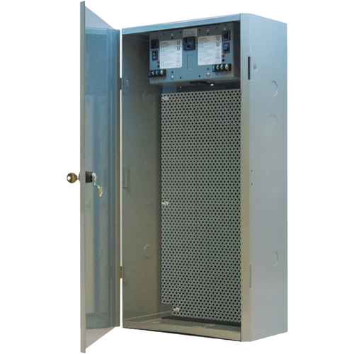 Functional Devices MHP3904100A100AB10 : Dual 100 VA Power Supplies, Perforated Steel Subpanel Mounted, 12.5" x 24.5" x 6.5" Metal Enclosure