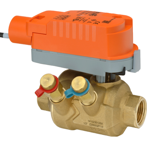Belimo Z2050QPT-B+CQKX24-S : 2-Way 1/2" NPT Internal Thread ZoneTight (PIQCV) Zone Valve, 0.9 GPM Max Flow Rate, Electronic Fail-Safe Actuator, 24VAC/DC, On/Off Control Signal, (1) SPST 3A @250V Aux Switch (Customizable Product)