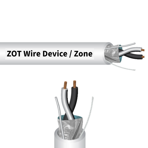 ZOT Wire ZW6903 : 22 AWG 2 Conductor Bare Copper, Shielded Plenum, UL Listed C(UL)US CMP, White Jacket, 1000 Ft. Reel, Made in USA