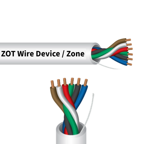 ZOT Wire ZW6907 : 18 AWG 6 Conductor Bare Copper, Non-Shielded Plenum, UL Listed C(UL)US CMP, White Jacket, 1000 Ft. Reel, Made in USA