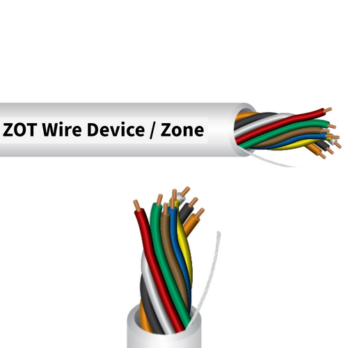 ZOT Wire ZW6908 : 18 AWG 8 Conductor Bare Copper, Non-Shielded Plenum, UL Listed C(ULU)US CMP/CL3P, White Jacket, 1000 Ft. Reel, Made in USA