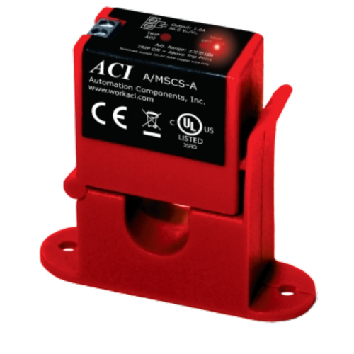 ACI A/MSCS-A : Split-Core Mini-Adjustable Trip Point Current Switch, Contact Type: Normally Open "N/O", Amp Range: 0.7-150A, Trip Point: 0.70-150A, Contact Rating: 1A @ 36VAC/VDC, 5-Year Warranty