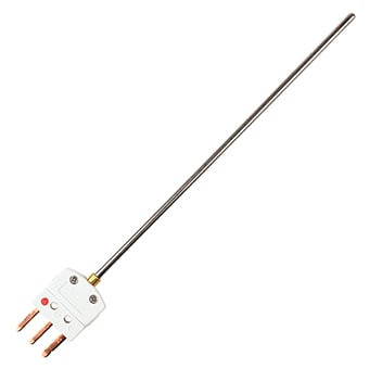 Omega PR-17E-3-100-1/8-12 : RTD Connector-Style Probe, 3 Prong Miniature CONN, -200 ¬°C to 600 ¬°C (-328 ¬°F to 1112 ¬°F), Class A per IEC, 0.125 " x 12 " (DxL) Probe, 316 SS, Immersion Probe, 100 ¬Ω, 3 Wires, PR-17 Series, Each