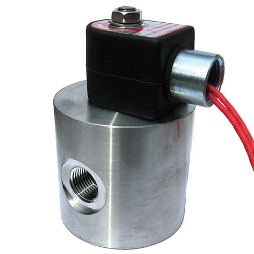 Omega SVH-122-24D : Solenoid Valve, High Pressure, 2-Way, N.C, Direct Acting, 1/2 ", 4.5 Cv, 24 Vdc, 316 SS Body, 300 SS, 430 SS, PEAK, Buna, FKM, PTFE, Nylon, 3, 600 psi, 121 ¡C, Liquid, Gas, SVH-120 Series, Each
