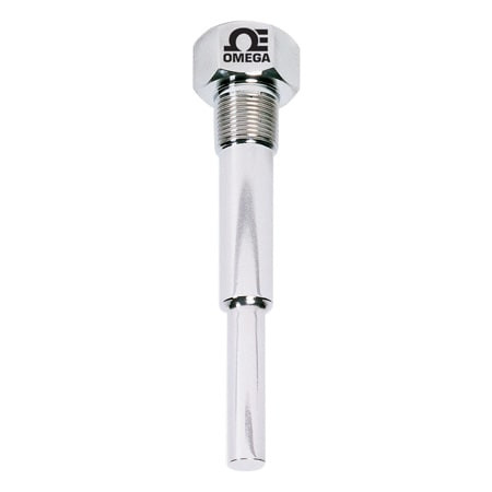 Omega 1/2-260S-U41/2-CS : Standard Threaded Thermowell for 1/4 " Dia Element, Carbon Steel, 0.26 " Bore Dia, Step Down, 5/8 " Shank Dia, 6 ", 4-1/2 ", 5200 psi, 1/2 " NPSM, 1/2 " NPT, 260S Series, Each
