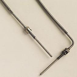 Omega BTTF-000-RTD-2 1/4-60-1-CC : Extruder RTD Probe, Bayonet, Spade Lugs, -50 ¬°C to 480 ¬°C, 0.187 " x 2.25 " Probe, 60 " Cable, 3 Wires, 304 SS, Immersion, 100 ¬Ω, Fiberglass, Armored, Straight, C-Clamp, BTTF, Each