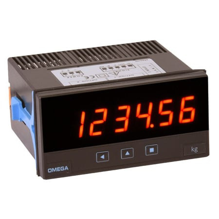 Omega DPS20-LV : Load Cell Panel Meter, 1/8 DIN, 6 Digit, Red Color LED Display, Isolated Low-Voltage 11/60Vdc & 24/48Vac Power Supply, DPS20 Series, Each