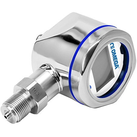 Omega PX3005-015GI : Pressure Transmitter with Display, Industrial, Rangeable, Compound Gauge, -15 psi to 15 psi, ± 0.2 %, 1/4 " NPT Male, Current, 4 mA to 20 mA, M12, PX3005 Series, Each