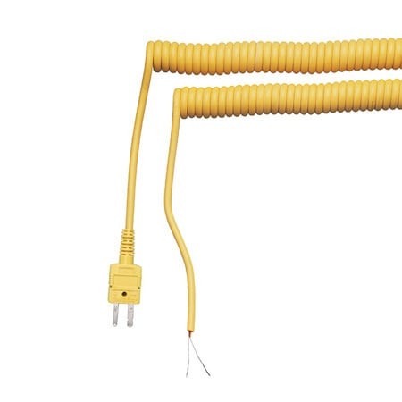 Omega RSC-K-1-4-3 : Retractable Sensor Cable, Spring Coiled, Type K, SMP-M to OST-F CONN, 5 ' Cable, 28 AWG, TPE, Jacket Yellow, Positive Yellow, Negative Red, RSC Series, Each