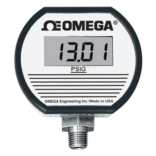 Omega DPG1001B-2KG : Digital Pressure Gauge with NIST Certification, High Accuracy, Gauge, 0 psi to 2000 psi, ± 0.1 %, 1/4 " NPT Male, 4 Digit, Battery Powered, DPG1001 Series, Each