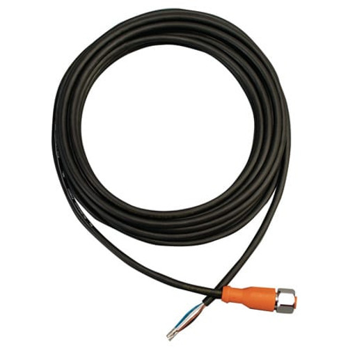 Omega M12C-PVC-4-S-F-25 : Micro DC Cable Assy, Straight M12 Plug to Stripped Leads, 25 m Cable, PVC, Orange, M12C Series, Each