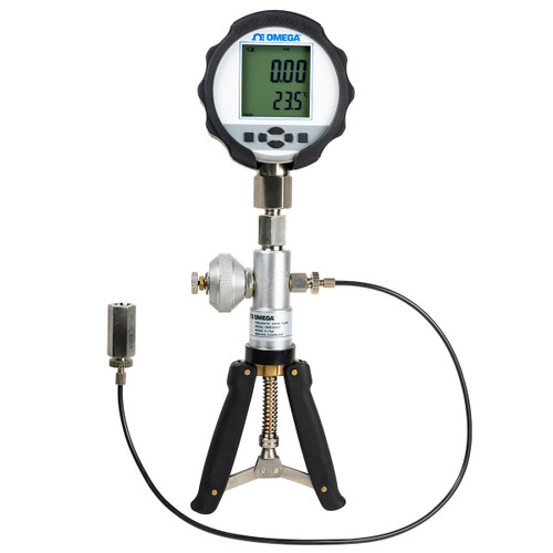 Omega DPG210-500G-KIT : Pneumatic Pressure Calibration Kit, Gauge Type, Handheld Style, 0 psi to 500 psi, ± 0.05 % Accuracy, Pressure Pump & Reference, Selectable Units, Temperature Display, Each