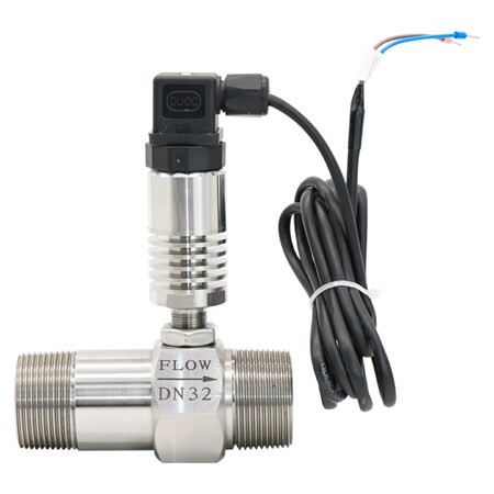 Omega FTB-830-I : Turbine Flow Meter, Liquid, 3.52 GPM to 66 GPM (13.32 LPM to 249.83 LPM), 1-1/2 ", NPT Male, ± 0.5 %, 4 mA to 20 mA, 304, 316, CD4MCU SS, Tungsten Carbide, FTB-800 Series, Each