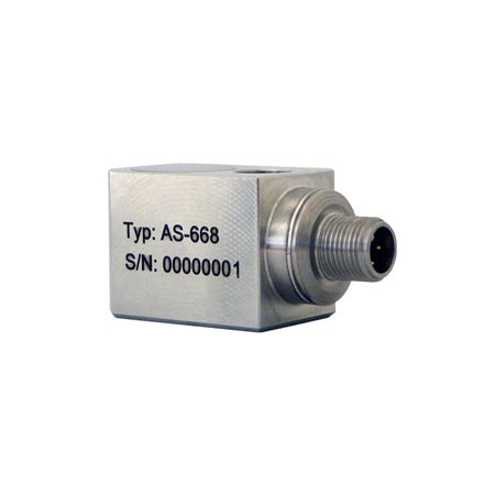 Omega AS-668 : Low Frequency Vibration Accelerometer Sensor, M12 Connector, ± 60 g, 0.5 Hz to 13 kHz, 100 mV/g, Stainless Steel, M6 x 30 Screw, AS-667 Series, Each