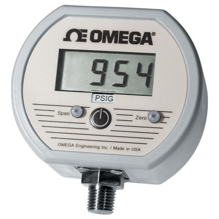 Omega DPG1100B-15G : Industrial Digital Pressure Gauge, 0 psi to 15 psi, ± 0.25 %, 1/4 " NPT Male, 3.5 Digit, Battery Powered, NEMA 4X Enclosure, DPG1000 Series, Each