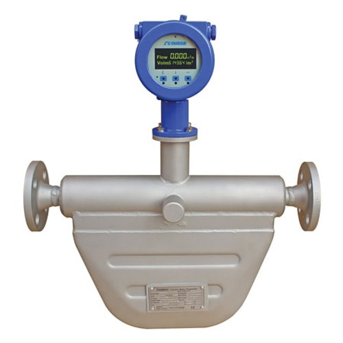 Omega FMC-5502LA : Mass Flow Meter, Coriolis, Liquid, 300 kg/h to 8000 kg/h, RS485, 230 psi, 1 " Flange-ANSI, 0 kHz to 10 kHz, 4 mA to 20 mA, LCD, 125 ¡C (257 ¡F), ± 0.5 %, 304 SS, 316 SS, FMC-5000 Series, Each