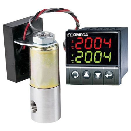 Omega PV101-MA : Proportioning Valve, Low Cost, Electronically Controlled, 20:1, 2-Way, N.C, 1/8 " NPT Female, 0.002 Cv, 12 Vdc to 24 Vdc, 4 mA to 20 mA, SS, FKM, 200 psi, 82 ¡C (180 ¡F), Gas, PV100 Series, Each