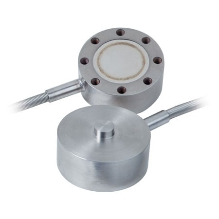 Omega LC305-2.5K : Miniature Load Cell, Compression, ± 0.15 %, 2500 lbf, 2 mV/V, 10 ' Cable, 2 " (OD), 1 " (H), Mounting Holes, LC305 Series, Each