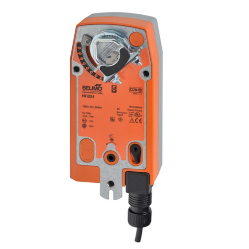 Belimo NFB24 : Fail-Safe Damper Actuator, 90 in-lb Torque, 24VAC/DC, On/Off Control Signal, 5-Year Warranty