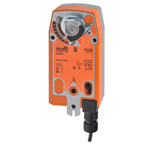 Belimo AFB24 spring-return fail-safe damper actuator, 180 in-lb, On/Off