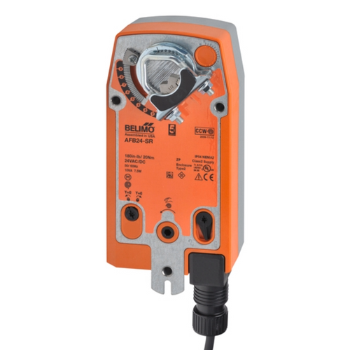Belimo AFB24-SR spring-return fail-safe damper actuator, 180 in-lb, modulating