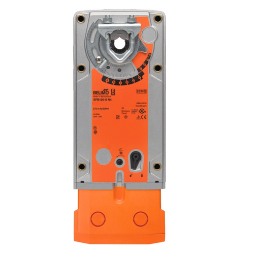 Belimo EFB120-S N4 : Fail-Safe Damper Actuator, 360 in-lb Torque, 120VAC, On/Off Control Signal,(2) SPDT 3A @250V Aux Switch, NEMA 4X Enclosure, 5-Year Warranty