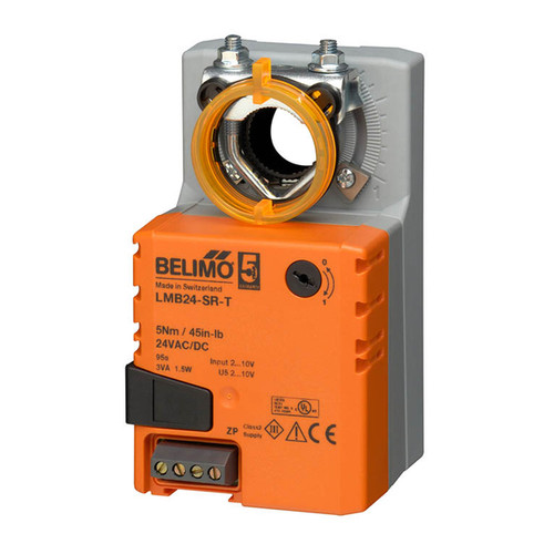 Belimo LMB24-SR-T : Non Spring Return (Non Fail-Safe) Damper Actuator, 45 in-lb Torque, 24VAC/DC, Modulating 2-10VDC Control Signal, Terminal Strip, 5-Year Warranty