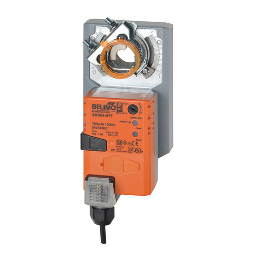 Belimo AMB24-MFT : Non Fail-Safe Damper Actuator, 180 in-lb Torque, 24VAC/DC, Programmable (2-10VDC Default) Control Signal, 5-Year Warranty