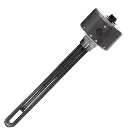 Omega ARMTS-3180E2/480V/3P : Heavy Duty Immersion Heater, Process Water, 51 W/in_, Screw Plug, 2 1/2 " NPT, 47 " (L), 60 ¡F to 250 ¡F, 3 Ph, 480 V, 18 kW, Steel, Moist/EXPL Resist, Integral Thermostat, ARMTS-3 Series, Each