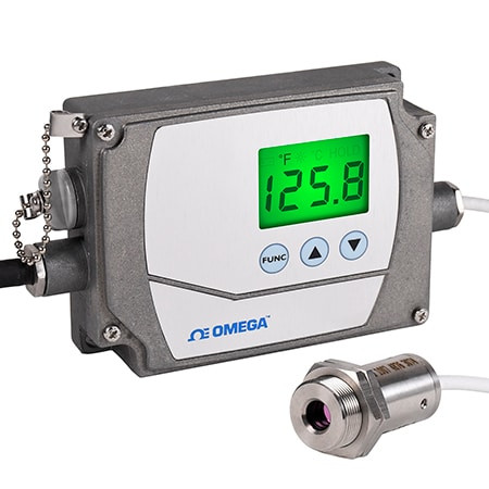 Omega OS-AO250-801-300 : Fixed IR Sensor, Ultra Fast, 350 ¡C to 1800 ¡C, ± 0.3 % Accuracy, 0 mA to 20 mA/4 mA to 20 mA/0 V to 10 V/USB 2 O/P, 80:1 FOV, 3 m (10 '), USB, 2 ms to 10 s, 300 mm, OSAO Series, Each