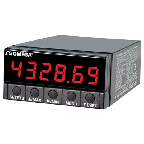 Omega DP41-TC-S4A : Temperature Digital Panel Meter, 1/8 DIN, 6 Digit, 14-Segment LED Display, AC Supply, Thermocouple I/P, Analog O/P, RS485, DP41 Series, Each