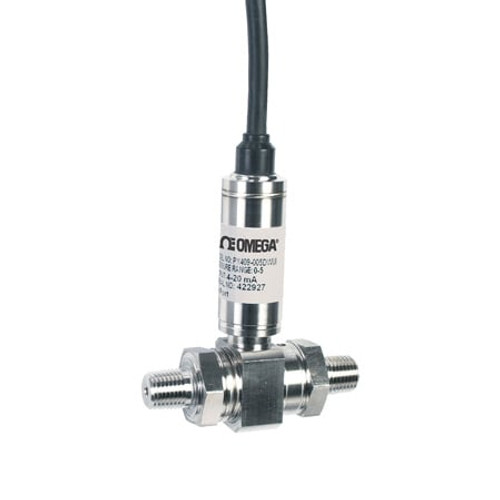 Omega PX409-150DWUI : High Accuracy Pressure Transducer, Wet/Wet, Differential, 0 psi to 150 psi, ± 0.08 %, 1/4 " NPT Male, Current, 4 mA to 20 mA, Cable, -45 ¡C to 115 ¡C (-49 ¡F to 240 ¡F), PX409-DIF Series, Each