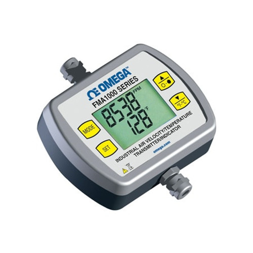 Omega FMA1002A-V1 : Air Velocity/Temperature Transmitter, 15 Vdc to 24 Vdc, 0 FPM to 5000 FPM, ± 1.5 % Accuracy, 0 Vdc to 5 Vdc, 1/4 " x 12 " (DxL), Fixed Probe Top Mount, FMA1000 Series, Each