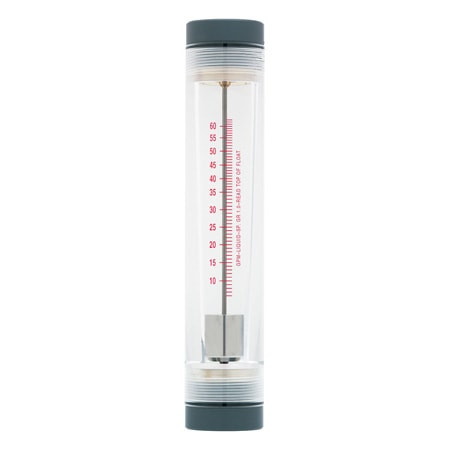 Omega FL-75K : Variable Area Flow Meter, Low Cost Industrial, Water, 6 GPM to 60 GPM, 150 psi, 2 " NPT Female, 54 ¡C (130 ¡F), ± 4 %, Direct Read, 316 SS, Polysulfone, EPR, PVC, Acrylic, FL-75 Series, Each