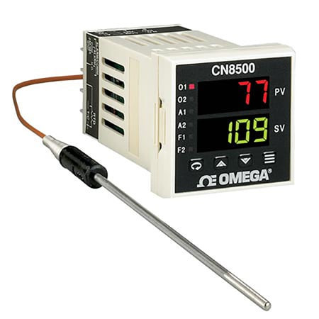 Omega CN8501TC-T1 : Temperature/Process Controller, Temperature, T/C, 1 I/P, 1 A SSR, 1 O/P, 1/16 DIN, AC, 3.5 Digit Dual Display, Ramp to SP, CN8500, Each